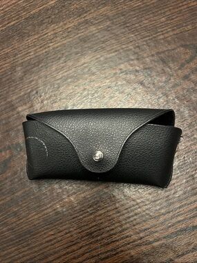 Ray-Ban Black Leather Sunglasses Case with Snap Closure